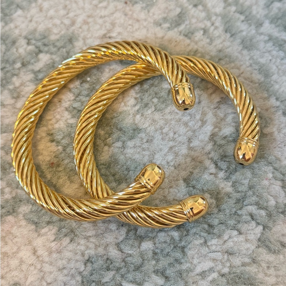Gold-Tone Twisted Cable Cuff Bracelet
